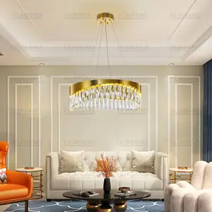 HUABANG Luminaire créatif Lustre Led Plafonnier haut pour la maison Salon Décoration intérieure Lustre de luxe en cristal K9