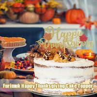 Décorations de gâteau de Thanksgiving, feuilles d'érable dorées scintillantes, décorations pour cupcakes pour la fête d'automne, la fête de Thanksgiving, les anniversaires