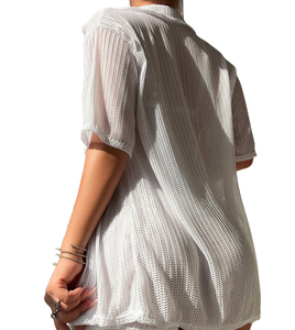 Nouvelle Robe <span class=keywords><strong>de</strong></span> Plage Blanche Évidée Style Européen et Américain <span class=keywords><strong>avec</strong></span> Haut Cache-cœur et Culotte Séparée pour Femme - Product Image 2