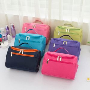 Sac de toilette personnalisé avec logo, motif bonbon, fermeture éclair, tissu Oxford imperméable, avec poignée, pour femmes, organiseur de maquillage de voyage - Product Image 5