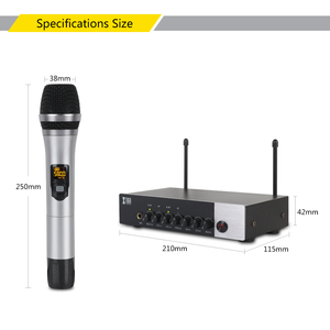<span class=keywords><strong>5</strong></span> Star Dual Uhf คาราโอเกะไร้สายไมโครโฟน Effect สำหรับสตูดิโอ - Product Image 4