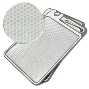 Double-sided Kitchen <b>Plastic</b> Chopping Board Custom Stainless Steel Cutting Board with Sharpener - Product Image 5