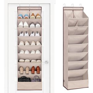 Over The Door <b>Shoe</b> Organizer 10 Pockets Deep Hanging <b>Storage</b> Rack For <b>Shoes</b> Behind Door Closet Beige Polyester - Product Image 1