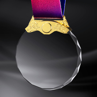 Medallas de cristal transparente de alta altura 1st 2nd 3rd WINNER MVP Placa de premio en blanco con caja de regalo 1PCs Diseño libre y hacer logotipo