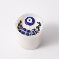 Bougies Velas personnalisées en cristal de soja bleu mauvais œil turc pot de bougies aromatiques vanille lavande