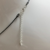 Collier Lariat Vintage pour Femme avec Pendentif Cœur à Boucle OT et Pompon en Cristal Foncé, Chaîne en Alliage Réglable Style Bouddhiste