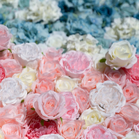 Panneaux floraux artificiels pour décoration murale, violet, en soie, pour fêtes d'anniversaire, mariages, décoration intérieure et extérieure