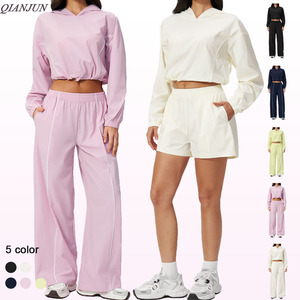 Conjunto Deportivo de Tres Piezas para Mujer, Resistente a los Rayos UV, de Secado Rápido y Transpirable, para Correr, Hacer Ejercicio <span class=keywords><strong>en</strong></span> <span class=keywords><strong>el</strong></span> Gimnasio, <span class=keywords><strong>Yoga</strong></span> y Actividades al Aire Libre - Product Image 1