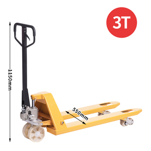 3000Kg Capaciteit Nylon Wielen Vrachtwagenbreedte 550Mm Lengte 1150Mm Handmatige Hydraulische Push <span class=keywords><strong>Pallet</strong></span> Truck Jack <span class=keywords><strong>Trolley</strong></span> - Product Image 1