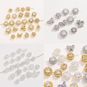 NANTONG Mixed Shape Zircon Spacer Beads Gold Silver Plated <b>Copper</b> DIY Jewelry <b>Bracelet</b> Necklace Findings 14K Plated - Product Image 4