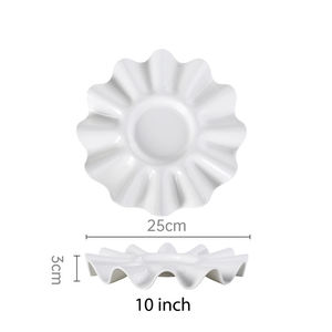 Nouvelles assiettes en porcelaine, compatibles lave-vaisselle, forme irrégulière, pour la restauration, bols à soupe en céramique en forme de fleur - Product Image 5