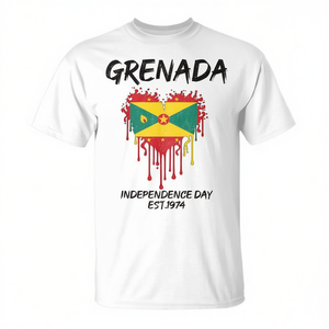 T-shirt con bandiera grenadina a forma di cuore per il Giorno dell'Indipendenza-Est1974 - Product Image 2