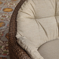 Ensemble de canapé en rotin synthétique moderne et durable pour une personne, avec coussins imperméables à séchage rapide, idéal pour balcon, cour et jardin
