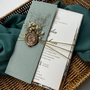 Etiqueta de boda de acrílico metalizado, tarjeta elegante impresa en serigrafía en papel estucado personalizado - Product Image 1