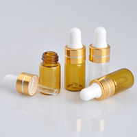 Flacon compte-gouttes en verre ambré de 10 ml pour huiles essentielles avec bouchon à col en aluminium, vide et rechargeable, pour emballage cosmétique et soins de la peau