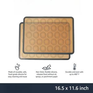 Almohadilla para hornear antiadherente de silicona personalizada para seguridad alimentaria, disponible en varios tamaños - Product Image 2