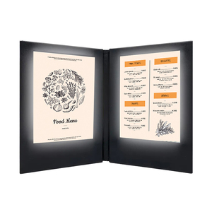 Cubierta de Menú Estilo Libro de Alta Calidad para Restaurantes y Bares, Exhibición de Menú LED de 4 Páginas - Product Image 1