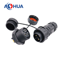 Connecteur étanche IP68 AC/DC M25 à 4 broches pour panneau LED, avec contacts plaqués or et fixation par vis, pour éclairages LED et automobiles