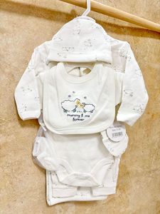 Ensemble de vêtements pour nouveau-né unisexe 7 pièces avec imprimé animal, tout en coton, accessoires pour bébé - Product Image 6