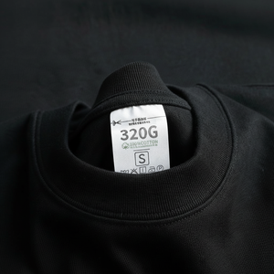 320 Gsm Boxy graphique luxe en vrac coton noir poids lourd fabricant personnalisé surdimensionné uni pour l'impression de t-shirts vierges pour hommes - Product Image 1