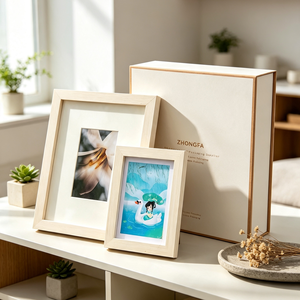 OEM Smoothly Sanded <b>Wooden</b> Picture <b>Frame</b> Square Decorative Wood <b>Frame</b> for Pictures Laser Printing Home Office Wall Display - Product Image 2