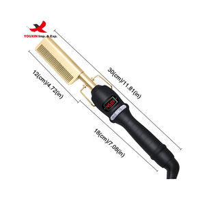 Fers à lisser pour cheveux, utilisation humide et sèche, mini peigne chauffant à affichage numérique LCD, prix bas, vente en gros d'usine, achat groupé, marque privée - Product Image 2