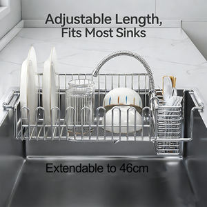 Scolapiatti Retrattile in Acciaio Inox <span class=keywords><strong>a</strong></span> Singolo Livello, <span class=keywords><strong>Salvaspazio</strong></span> per <span class=keywords><strong>Cucina</strong></span> - Product Image 3