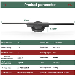 Máquina de Publicidad con Ventilador Holográfico MACCAN, Proyector Estéreo <span class=keywords><strong>3D</strong></span> sin Gafas, <span class=keywords><strong>Imagen</strong></span> Giratoria LED - Product Image 4