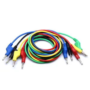 car obd adapter 1M Stackable Dual 4mm Banana Plug to Banana Multimeter Test Leads Cable Kit 1000V/10A 5 Colors Alligator Clip