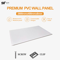 Panneau mural en PVC marbré blanc de luxe avec finition brillante imperméable pour la décoration des salles de bain d'hôtel