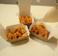 Boîte et bol alimentaires jetables en papier PLA épaissi avec logo personnalisé pour les plats à emporter (pâtes, poulet frit)