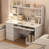 Bureau d'ordinateur simple pour le bureau ou les étudiants, table d'étude à domicile avec étagère intégrée et établi pour les chambres en location