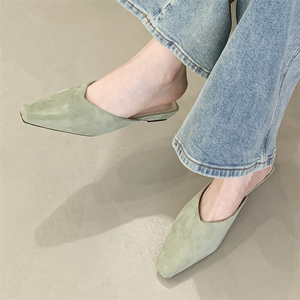 Sandalias de tacón de aguja con punta cuadrada y correa al tobillo para mujer, estilo vintage, cómodas para exteriores, estilo sencillo - Product Image 3