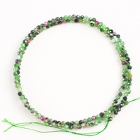 Vente en gros de pierres précieuses naturelles, petites perles de fuchsia rubis vert à facettes, Semi-fini, bricolage pour la fabrication de colliers