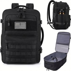 Tactical <b>Backpack</b> 18x13x8 Inch <b>Nylon</b> Waterproof Carry On Bag With MOLLE System Unisex Softback Laptop Travel <b>Backpack</b> - Product Image 6