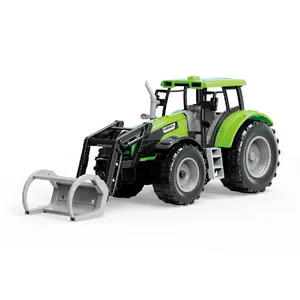 2024 Kinderspiel zeug Green Inertial Farm Traktor LKW Modell Farmers Auto Spielzeug mit Bulldozer