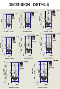 大型复合混合机500 ~ 15000公斤料斗立式塑料混合机带加热 - Product Image 2