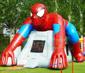 Wholesale chateaux gonflables bouncy castle with slide commercial spiderman inflatable bounce house