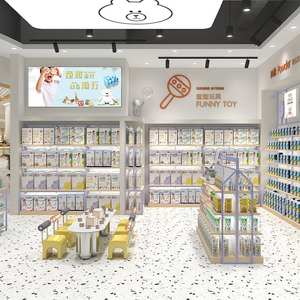 Aménagement et présentoirs personnalisés pour magasin <span class=keywords><strong>de</strong></span> vêtements pour bébés |   Étagères <span class=keywords><strong>de</strong></span> vente au détail modernes, <span class=keywords><strong>comptoir</strong></span> <span class=keywords><strong>de</strong></span> caisse et zone <span class=keywords><strong>de</strong></span> jeux interactive - Design d'intérieur - Product Image 2