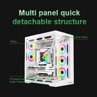 Caja de PC ATX de Vidrio Templado, Placa de Conexión Trasera, Fuente de Alimentación Lateral, GPU de 430 mm, Refrigeración Líquida de 360 mm, 7 Ranuras