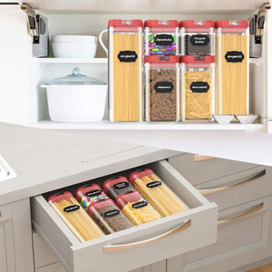 Ensemble <span class=keywords><strong>de</strong></span> récipients hermétiques pour le stockage des aliments Étiquettes <span class=keywords><strong>de</strong></span> cuisine en plastique transparent Boîte vide Ensemble <span class=keywords><strong>de</strong></span> stockage des aliments étanche <span class=keywords><strong>Organisation</strong></span> du garde-manger - Product Image 6