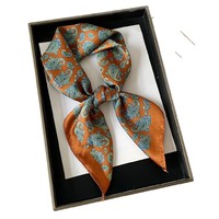 Écharpes carrées double face en imitation soie personnalisées, motif à carreaux, style streetwear unisexe, foulards
