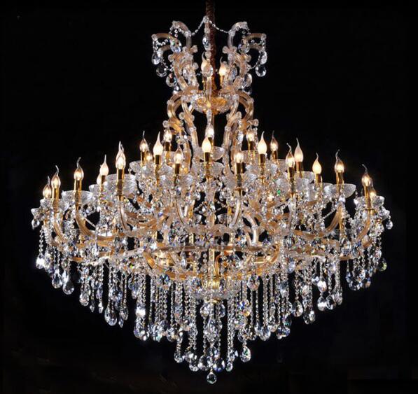 Золотая свадебная Роскошная декоративная подвесная свеча, лампа Мария Тереза, Хрустальная Потолочная люстра для отеля