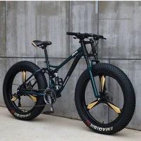 Vélo tout-terrain à suspension intégrale en acier au carbone de haute qualité, roues à trois brins 26*4.0, frein à disque, gros pneus, pour plage et neige, vitesse variable