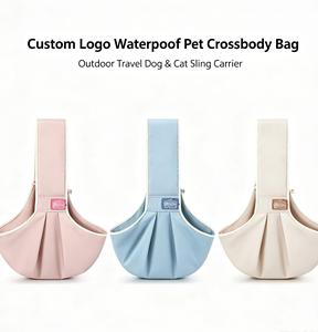 Lightweight <b>Pet</b> Travel Crossbody Sling Bag Waterproof Comfort Padded Strap <b>Carrier</b> for Small Dogs Cats Hiking Cycling - Product Image 1