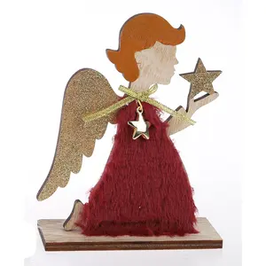 Ángel de madera Decoración Ángel Artículos de decoración hechos a mano para decoraciones navideñas para fiestas navideñas
