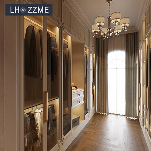 Armoire ouverte en bois, design italien moderne, <span class=keywords><strong>meuble</strong></span> de rangement pour <span class=keywords><strong>chambre</strong></span> d'hôtel avec grande capacité et <span class=keywords><strong>étagère</strong></span>s réglables - Product Image 1