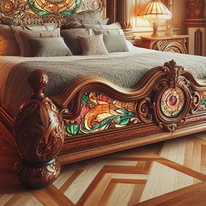 โครงเตียงไม้เนื้อแข็งสไตล์คลาสสิกอียิปต์ แกะสลักด้วยมือ หรูหรา ปรับระดับได้ ขนาดคิงไซส์ คุณภาพสูง สไตล์โบราณ ขนาดแคลิฟอร์เนียคิง - Product Image 5