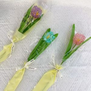 Diy Tulip Bouquet Material Kit Plastic Resin Semi Handmade Craft Supplies For Mother S Day Valentine S Day <b>Teacher</b> S Day <b>Gifts</b> - Product Image 2