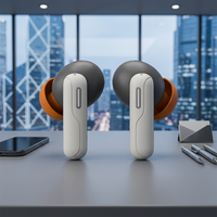 Earbud TWS Peredam Kebisingan Aktif Prime Pro ANC 4 MIC ENC IPX5 Tahan Air Indikator Baterai LED BT 5.4 Bass Boost Custom Fit